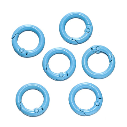 5Pcs Colorful  O Ring Spring Clasp Openable Round Carabiner Keychain Clips Hook Dog Chain DIY Jewelry Buckle Connector