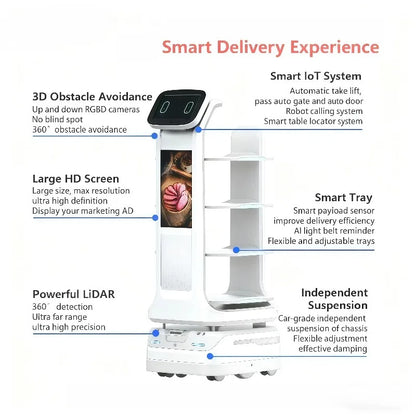 Hotel Welcoming Robots, Food Delivery Robots, Autonomous Obstacle Avoidance, Voice Control Suitable for receiving guests