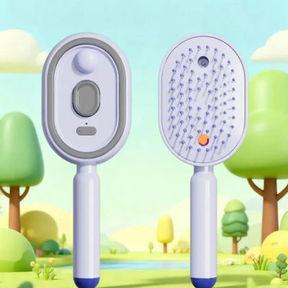 【SA】Electric Spray Hair Brush 2-In-1 Misting Hair Brush With Water Spray Reduce Frizz Anti-Static Retractable Steam Massage Comb