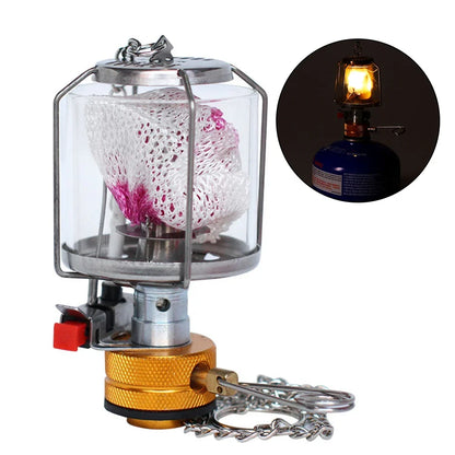 1 Set Gas Lamp Outdoor Camping Lantern Tent Lamp Hanging Glass Lamp