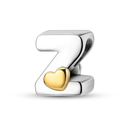 Fit Original Bangle Bracelet DIY A-Z Alphabet Charms Bead 925 Sterling Silver CZ Zircon LOVE Letter Dangle Pendant Jewelry Gift