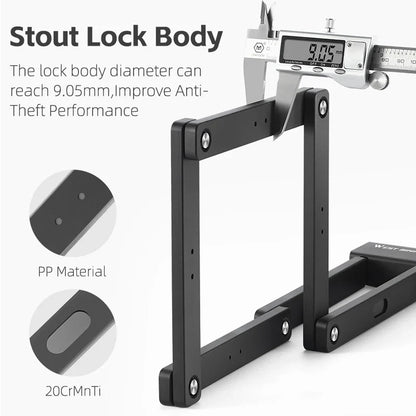 WEST BIKING Foldable Bike Lock Portable Anti-Theft Security Folding Padlock for MTB Road Bike E-bike Scooter Bicycle Accessories