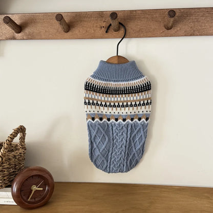 Vintage Stripe High Quality Warm Winter Sweater Clothes for Dog Cat Christmas New Year Knitted Pullover Clothes