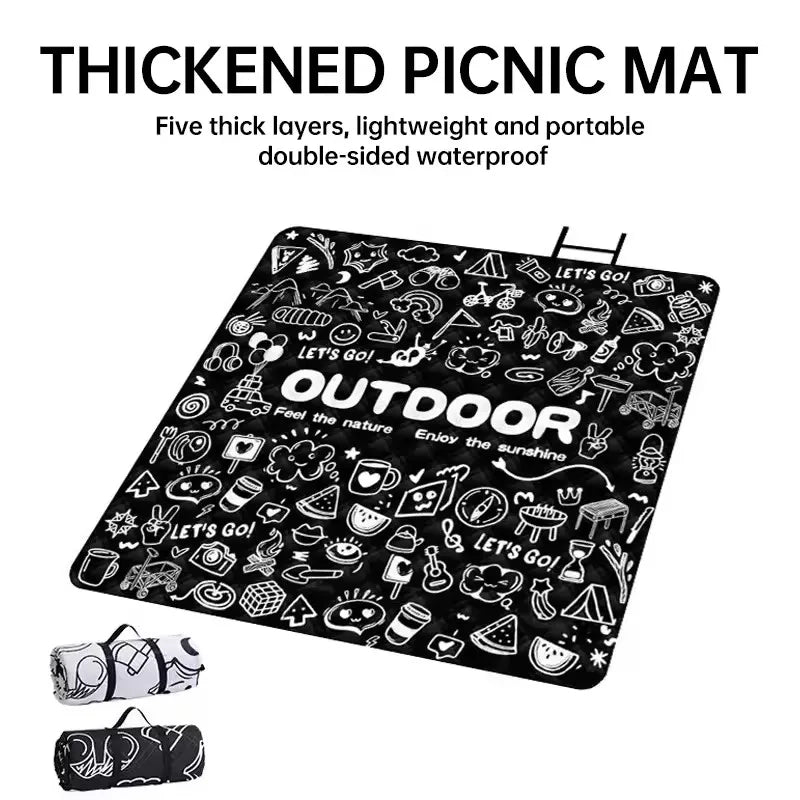 Camping Portables Picnic Mat Lawn Mat Thickened Moisture-Proof Outdoor Camping Mat Aluminum Film Base Machine Washable