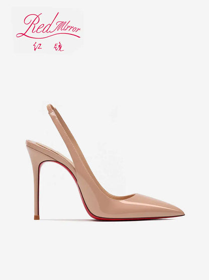 Heeled sandals Red Shiny Bottoms Naked color luxury Hollow 2026 New Elegant High Heels Sexy Slingbacks Ladies Shoes Women shoes