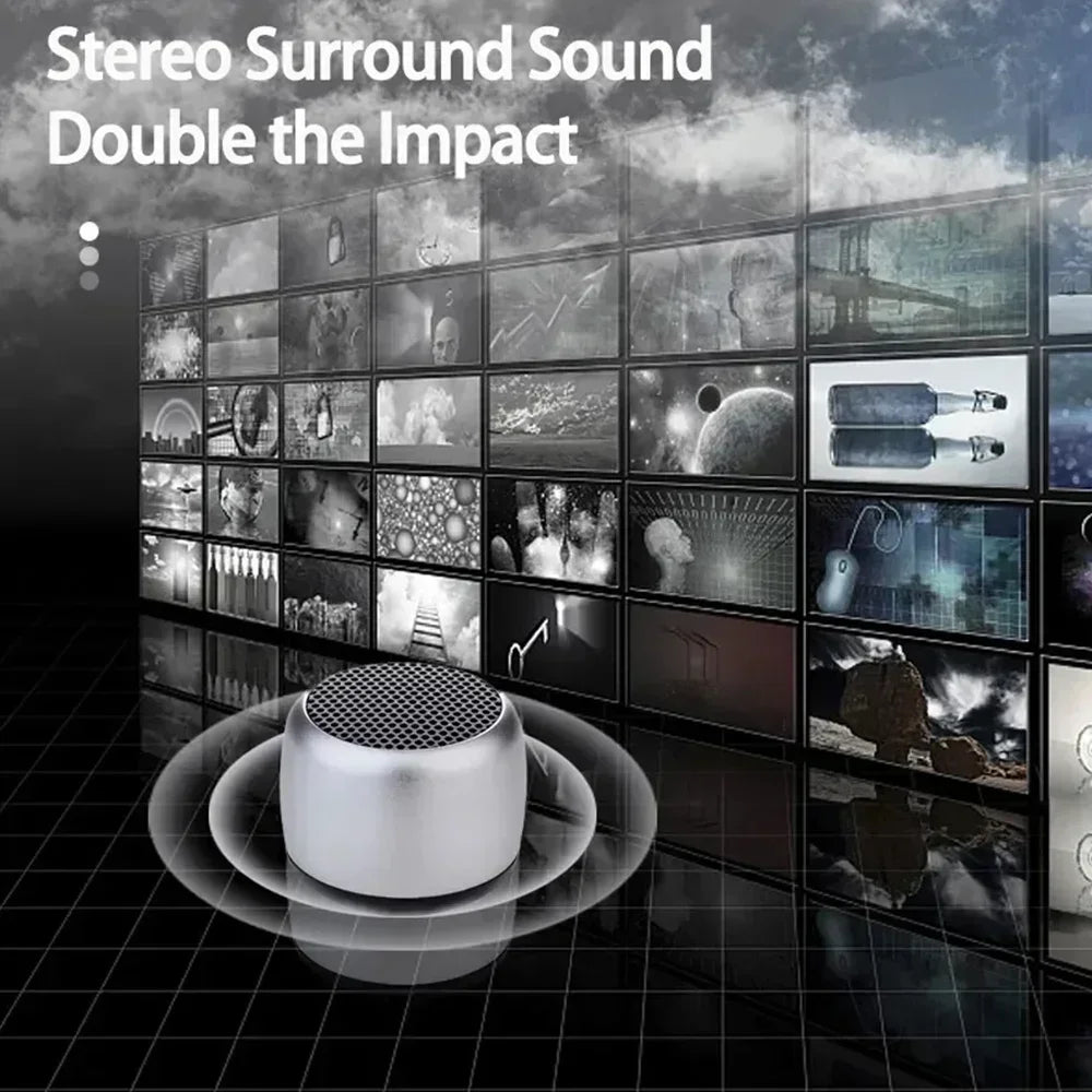Mini Bluetooth Speaker HD Sound with Bass Smallest Wireless Speaker for Phone PC Tablet with Selfie Button Call Function Cute