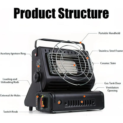 Multifunctional Gas Camping Stove Outdoor Heater Portable Hand Warmer For Survival Hiking Fishing Tent Caravan Emergency Heating