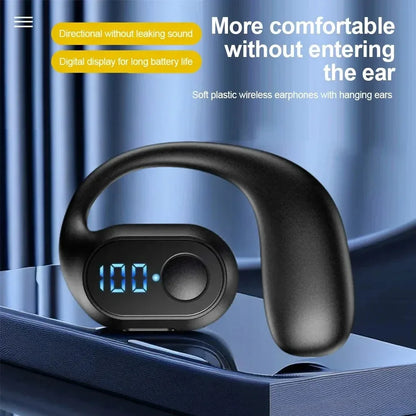Bluetooth 5.3 Headphone Ear Hook Wireless Earphone LED Display HD Calling Mic Surround Sound Earbud HiFi Stereo Gaming Headset