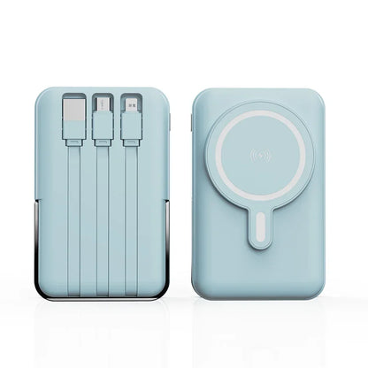 10000mAh Magnetic Wireless Portable Power Bank, 22.5W Fast Charging For All Smartphones, Mobile Power Supply With Back Clip & Foldable Stand Desktop Charger