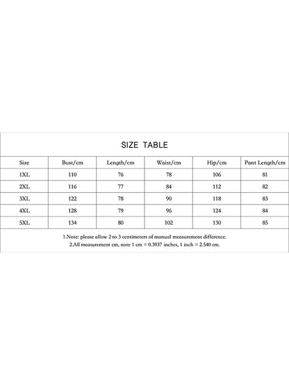 Plus Size Ladies Suit Round Neck Summer Leisure Butterfly Print Round-Neck Short-Sleeved T-Shirt Printed Pants Two-Piece Set