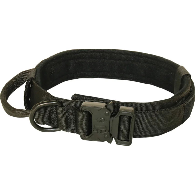 Pet Products Outdoor Tactical Dog Collar Metal Buckle Breathability Nylon Collar Medium and Large Dog Training Neck Collar Dog