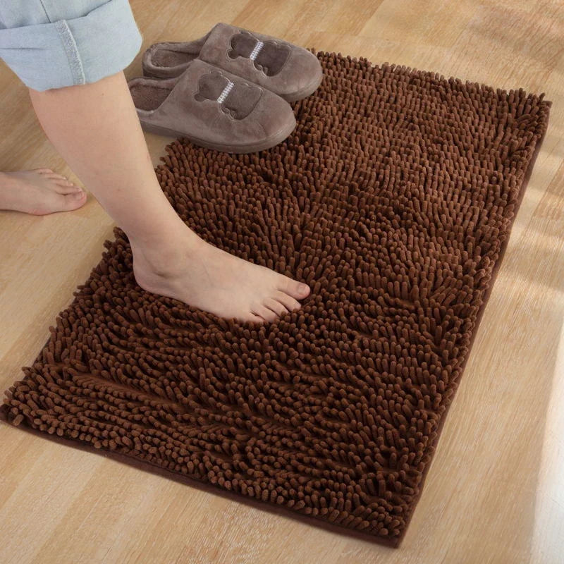 Chenille Bathroom Carpet Non Slip Bath Mat Soft and Comfortable Plush Living Room Door Bathroom Absorbent Foot Floor Matscarpet