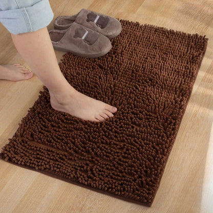 Chenille Bathroom Carpet Non Slip Bath Mat Soft and Comfortable Plush Living Room Door Bathroom Absorbent Foot Floor Matscarpet
