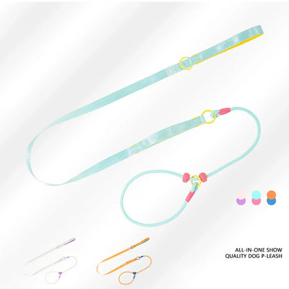 Double Handle Pet Dog Training Round Rope Light Weight Nylon P Chain Adjustable for Small Medium Dogs Walking Leash Pet Supplies