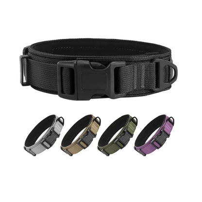 Large Medium Dog Tactical Collar High Strength Tensile Explosion-Proof Pet Collar Outdoor Training Supplies for Canines