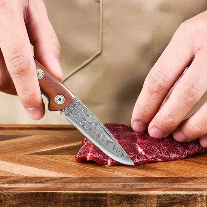 Folding Blade Kitchen Knife Stainless Steel Meat Cleaver With Wood Handle Cooking Household Meat Fruit Vegetables Barbecue Knife