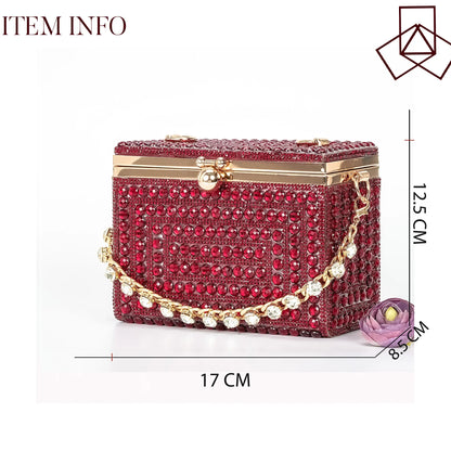 New Wine Red High Heels Shoes And Bag Dotted Crystal Wedding Party Spring, Summer, and Autumn Fashion Women's Noble Sandals