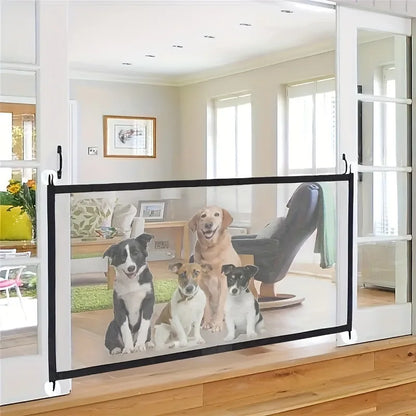 Pet Dog Barrier Fences with 4pcs Hook Pet Isolated Network Stairs Gate New Folding Breathable Mesh Playpen for Dog Safety Fence