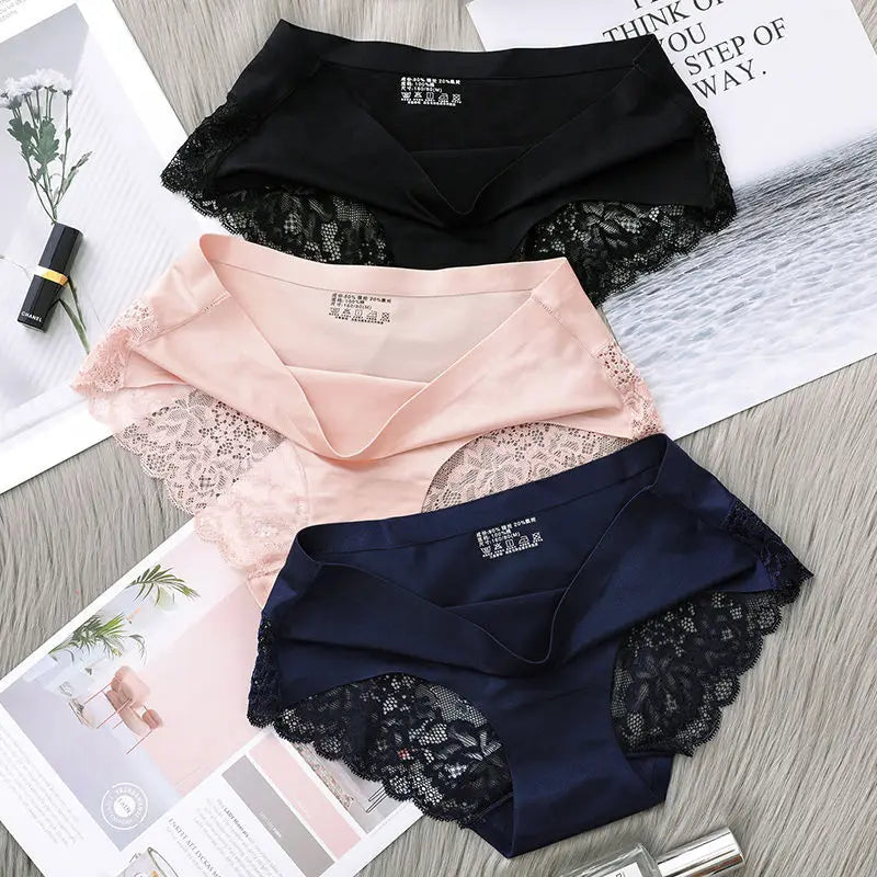 1/3/5/10 seamless women's hollow underwear, comfortable lace underwear, low waist women's underwear, soft women's underwear