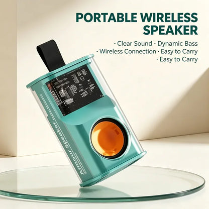 Bluetooth Speaker New Transparent Mech Audio TWS Two-Machine interconnection Rhythm Breathing Light 360° Stereo Surround