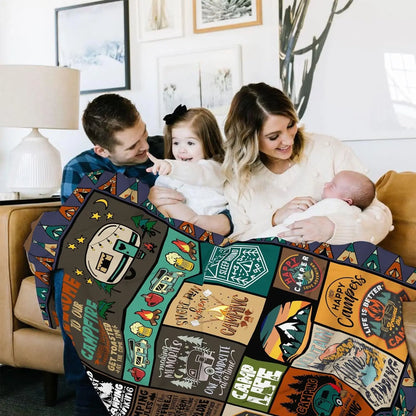 Camping blanket for camping enthusiasts, creative gifts for men or women, gifts for outdoor campers, holiday birthday gifts