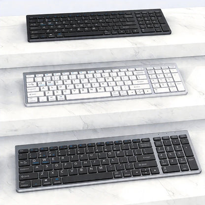 Wireless Keyboard Bluetooth 5.0&3.0&2.4G FN+1/2/3 Dual-Mode 350mAh Ultra Thin Keyboards for Laptop PC TV iPad Macbook Android