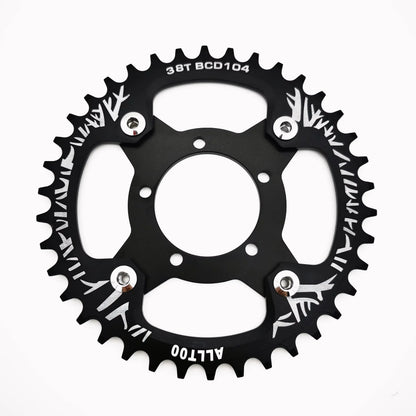 ALLTOO Bike Part Bicycle Crankset Bafang 104BCD Motor Aluminum Alloy Chainring Mid Drive Adapter For Electric E-bike 32T-52T