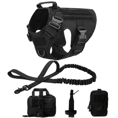 CANBOUN Tactical Military Vest Pet German Shepherd Golden Retriever Tactical Training Dog Harness And Leash Set For All Breeds D