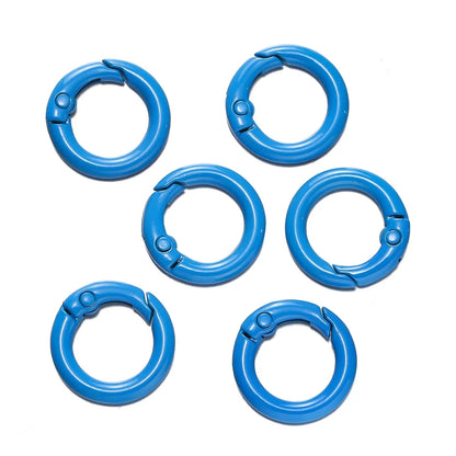 5Pcs Colorful  O Ring Spring Clasp Openable Round Carabiner Keychain Clips Hook Dog Chain DIY Jewelry Buckle Connector