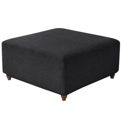 T-Shape Jacquard Square Stool Cover Ottoman Stool Cover Elastic Sofa Footrest Slipcovers for Living Room Office Home Decor