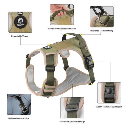 Dog Harness Reflective Midium Large Dogs Tactical Vest Adjustable Harness Oxford Cloth Vest Training Hound Pet Accessoires