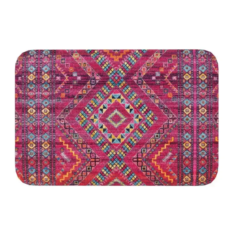 Moroccan Berber Rug Boho Style Front Door Mat Anti-Slip Antique Bohemian Geometric Doormat Floor Bathroom Entrance Rug Carpet