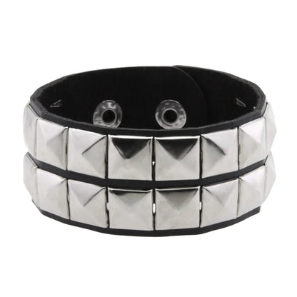 Punk Bracelets PU Leather Studded Bracelet Adjustable Goth Cuff Bracelet Gothic Rivet Buckle Wristband for Men Women Emo Jewelry