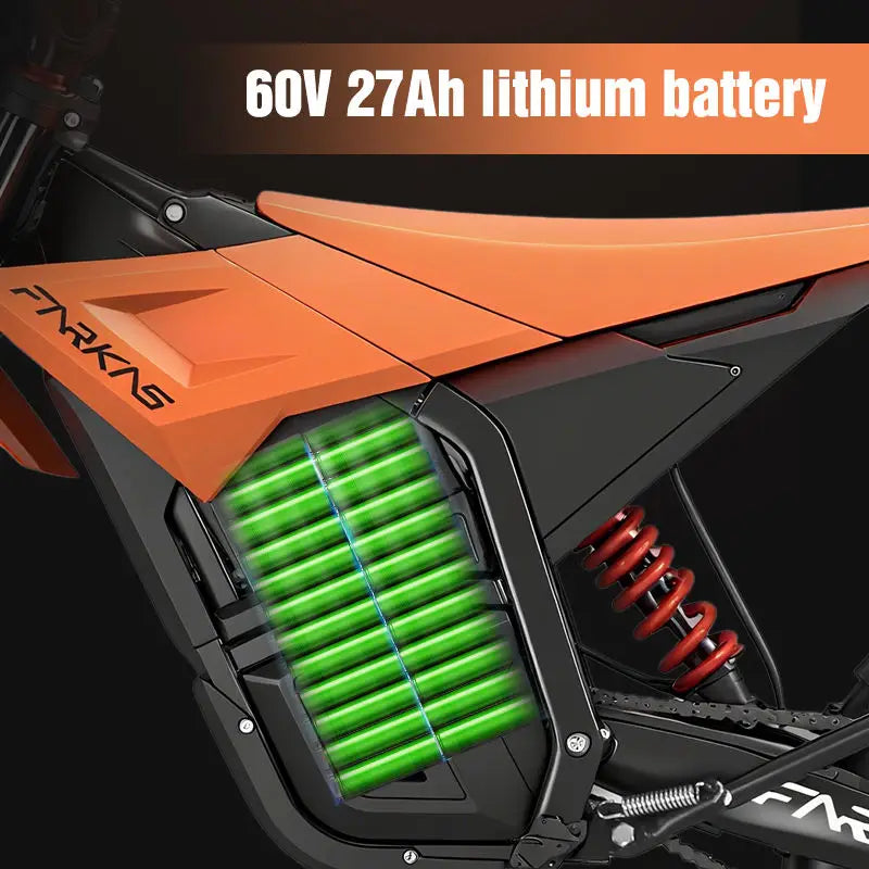S1 E-Bike Off-Road Electric Bike with 14 Inch Front 12 Inch Rear Tires 3000W 3500W DC Motor 60V 27Ah Battery 130KG Max Load