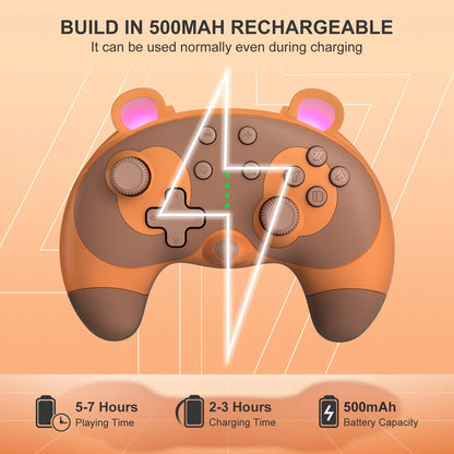 Dual-Operation Mode Gamepad with 6-Axis Gyro,Dual Vibration&Macro Programming,Large-Capacity Wireless Game Controller