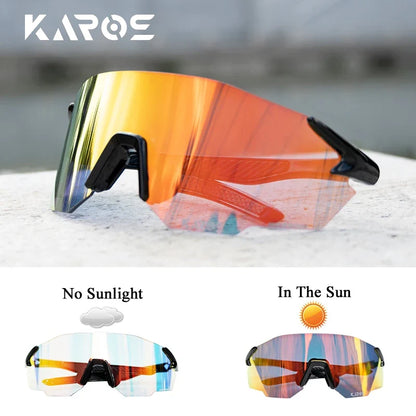 KAROS Photochromic Cycling Glasses MTB Road Bike Eyewear Men Women Outdoor Sports Sunglasses Adjustable Lens for Bicycle K01