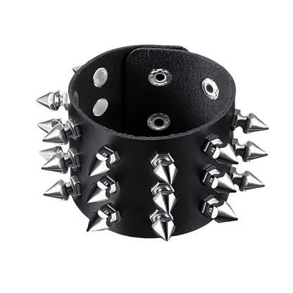 T5UF Stylish Punk Rock Bracelet Square Rivets Punk Wristband Trendy Gothic Jewelry Suitable for Individuality and Comfort