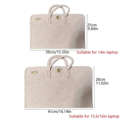 Laptop Handbag Pink Laptop Bag PU Fashion Laptop Sleeve Breathable Top-Handle Computer Protective Case for Girl