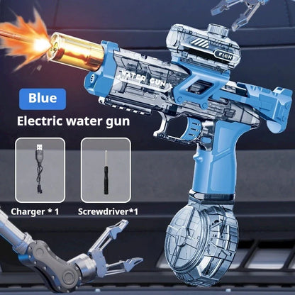 Electric Water Gun with Flashing Function Continuous Spray Water Gun Summer Outdoor Game Water Gun Children's and Adult Toy Gift