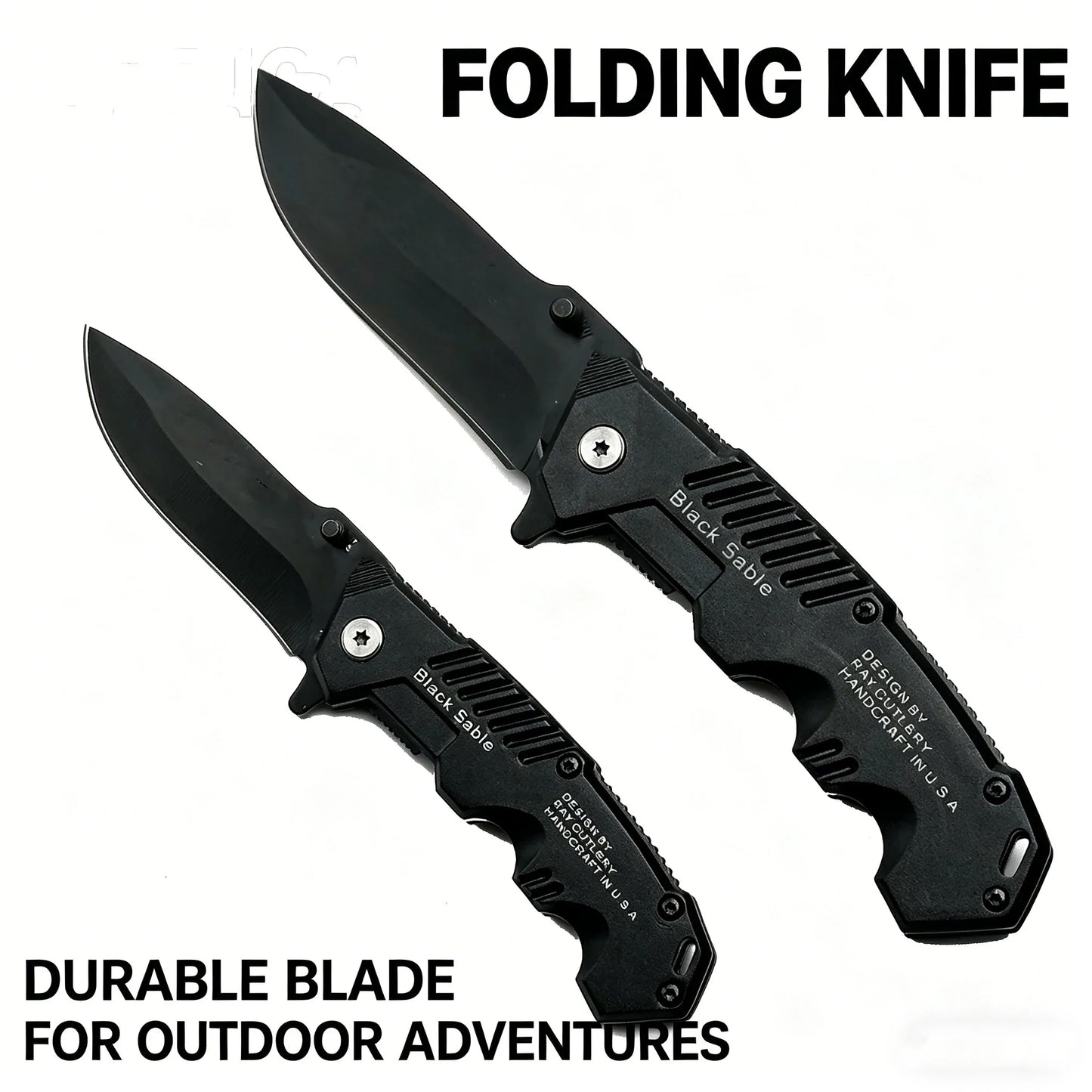 This multi-functional all-in-one folding knife is a portable tool for outdoor camping, hiking, survival, and household peeling