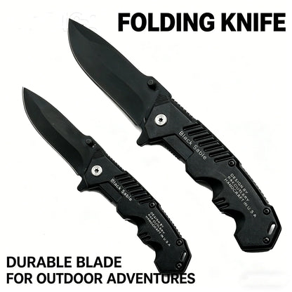 This multi-functional all-in-one folding knife is a portable tool for outdoor camping, hiking, survival, and household peeling