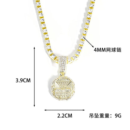 Delicate Shiny Last Supper Pendant Necklace Men's Jewelry Match Iced Out 4mm Tennis Chain Fashion Men Hip Hop Style Women Gift