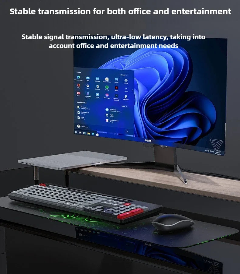 Portable USB Wireless Keyboard and Silent Mouse Set for Home, Office, and Gaming Use