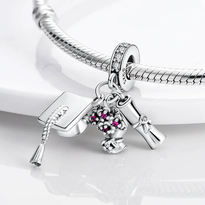 2026 Hot Sale Charms Bead 925 Sterling Silver Pink Butterfly Luminous Firefly Dangle Fit Bangle Bracelet Necklace DIY Jewelry