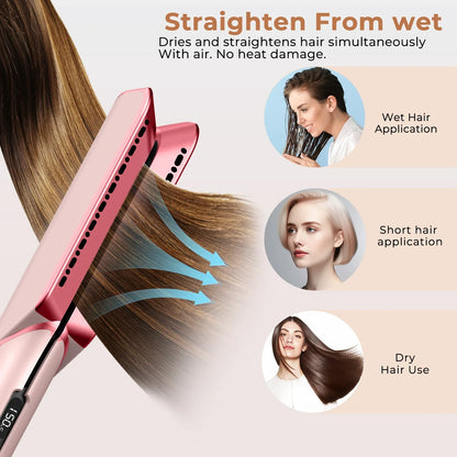2 in 1 Hair Straightener & Hair Dryer Negative Ion Hair Straightener