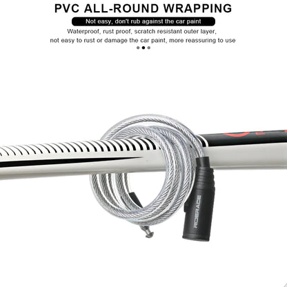 RIDERACE Bicycle Cable Lock Portable Bike Anti-theft Ring Lock High Security For Scooter Electric E-Bike Road Cycling Sliver