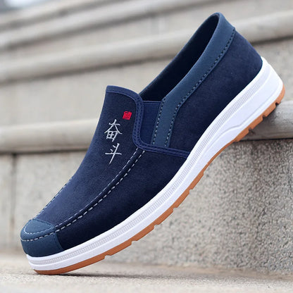 2025 Summer Men's Canvas Shoes Breathable Lightweight Casual Shoes Versatile Trendy Anti slip Mesh Sports Shoes