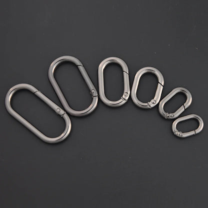 5pcs Metal Oval O Ring Spring Clasp Openable Round Carabiner Keychain Clips Hook Dog Chain DIY Jewelry Buckle