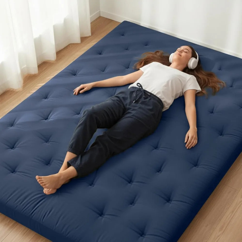 Thicken Cotton Foldable Floor Futon Mattress Twin Size Tatami Sleeping Pad Roll Up Portable Dorm Bed