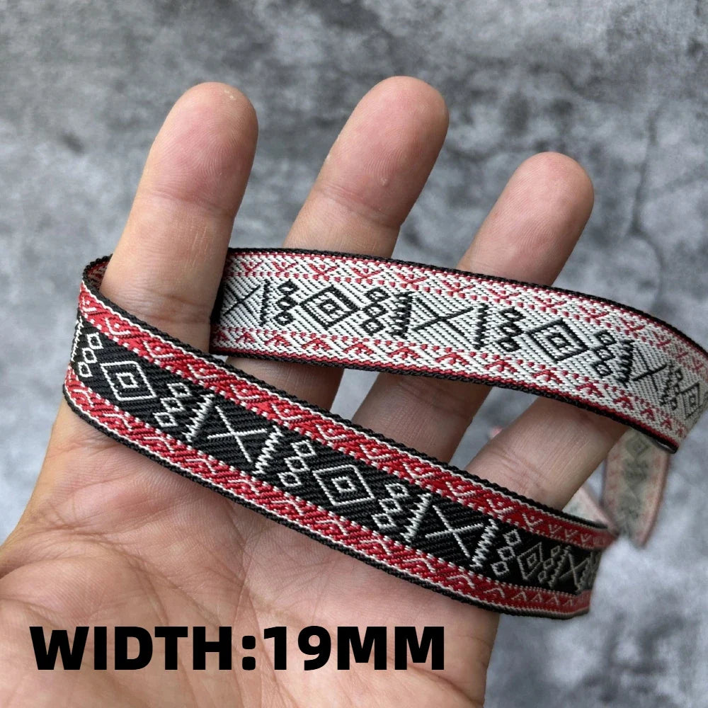 5 Yards 1~3CM Geometric Flower Designs Are Selling Well Embroidered Jacquard Ribbon Decorative Clothing Dog Chain Curtains